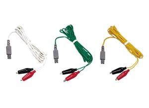 VARIOUS TYPES OF ELECTRODE CABLES AND CLIPS CAN BE SUPPLIED