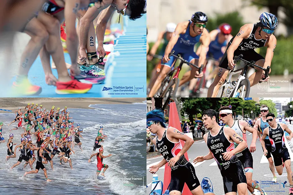 photo: athletes of the Japan Triathlon Union