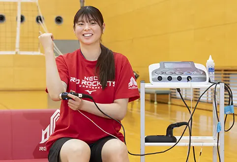 Nichika Yamada were using the ultrasound physiotherapy device