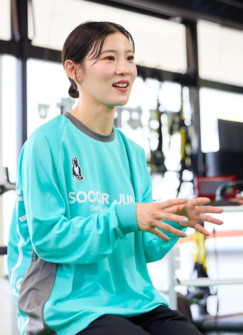 Futsal player Naomi Matsumoto answered various questions